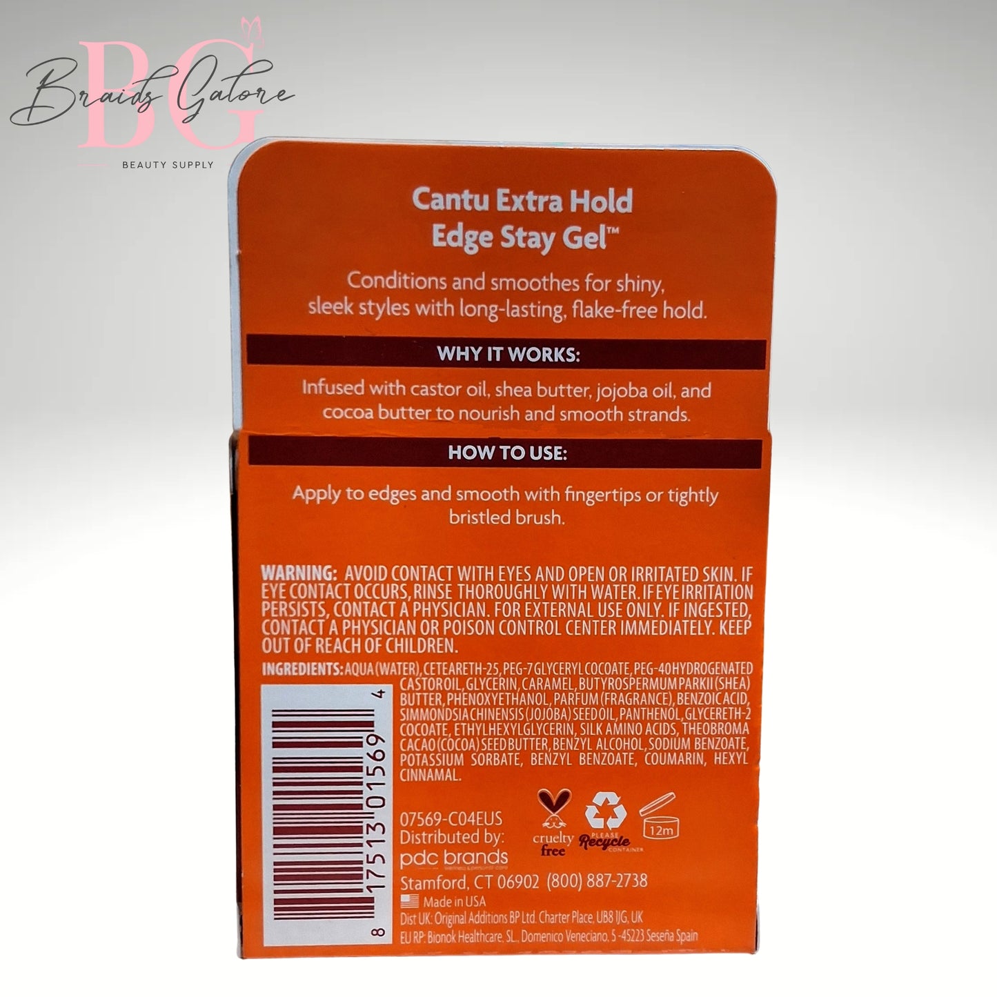 Cantu Extra Hold Edge Stay Gel with She Butter